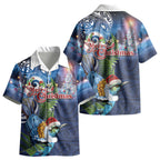 New Zealand Merry Christmas Kid Hawaiian Shirt Maori Tribal Pattern with Xmas Tui Bird LT03