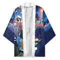 New Zealand Merry Christmas Kimono Maori Tribal Pattern with Xmas Tui Bird
