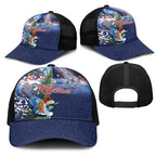 New Zealand Merry Christmas Mesh Trucker Cap Maori Tribal Pattern with Xmas Tui Bird