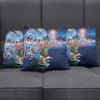 New Zealand Merry Christmas Pillow Cover Maori Tribal Pattern with Xmas Tui Bird