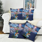 New Zealand Merry Christmas Pillow Cover Maori Tribal Pattern with Xmas Tui Bird