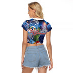 New Zealand Merry Christmas Raglan Cropped T Shirt Maori Tribal Pattern with Xmas Tui Bird