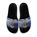 New Zealand Merry Christmas Slide Sandals Maori Tribal Pattern with Xmas Tui Bird
