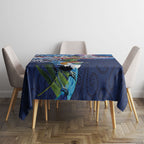 New Zealand Merry Christmas Tablecloth Maori Tribal Pattern with Xmas Tui Bird