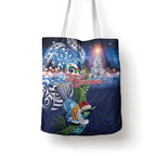 New Zealand Merry Christmas Tote Bag Maori Tribal Pattern with Xmas Tui Bird