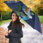 New Zealand Merry Christmas Umbrella Maori Tribal Pattern with Xmas Tui Bird