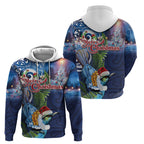 New Zealand Merry Christmas Zip Hoodie Maori Tribal Pattern with Xmas Tui Bird