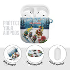 New Zealand and Australia Merry Christmas AirPods Case Kiwi Birds Skiing and Koala Santa Riding Kangaroo