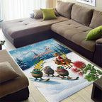 New Zealand and Australia Merry Christmas Area Rug Kiwi Birds Skiing and Koala Santa Riding Kangaroo