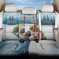 New Zealand and Australia Merry Christmas Back Car Seat Cover Kiwi Birds Skiing and Koala Santa Riding Kangaroo