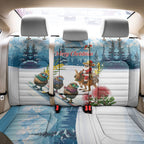 New Zealand and Australia Merry Christmas Back Car Seat Cover Kiwi Birds Skiing and Koala Santa Riding Kangaroo