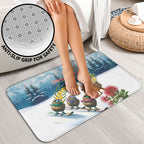 New Zealand and Australia Merry Christmas Bathroom Set Kiwi Birds Skiing and Koala Santa Riding Kangaroo