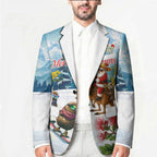 New Zealand and Australia Merry Christmas Blazer Kiwi Birds Skiing and Koala Santa Riding Kangaroo