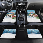 New Zealand and Australia Merry Christmas Car Mats Kiwi Birds Skiing and Koala Santa Riding Kangaroo