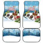 New Zealand and Australia Merry Christmas Car Mats Kiwi Birds Skiing and Koala Santa Riding Kangaroo