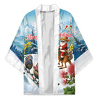 New Zealand and Australia Merry Christmas Kimono Kiwi Birds Skiing and Koala Santa Riding Kangaroo