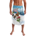 New Zealand and Australia Merry Christmas Lavalava Kiwi Birds Skiing and Koala Santa Riding Kangaroo