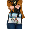 New Zealand and Australia Merry Christmas Shoulder Handbag Kiwi Birds Skiing and Koala Santa Riding Kangaroo