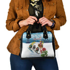 New Zealand and Australia Merry Christmas Shoulder Handbag Kiwi Birds Skiing and Koala Santa Riding Kangaroo