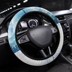 New Zealand and Australia Merry Christmas Steering Wheel Cover Kiwi Birds Skiing and Koala Santa Riding Kangaroo