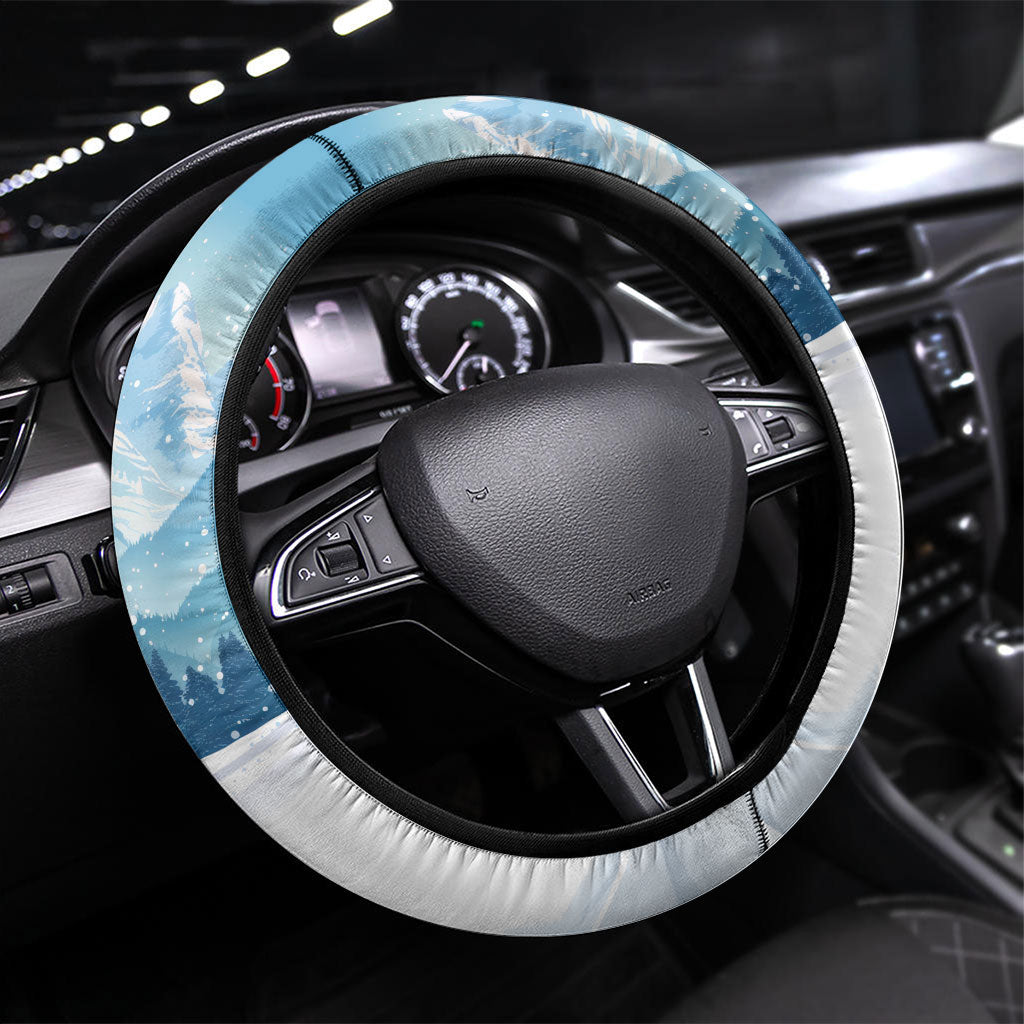 New Zealand and Australia Merry Christmas Steering Wheel Cover Kiwi Birds Skiing and Koala Santa Riding Kangaroo