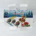 New Zealand and Australia Merry Christmas Tablecloth Kiwi Birds Skiing and Koala Santa Riding Kangaroo