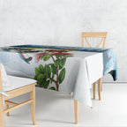 New Zealand and Australia Merry Christmas Tablecloth Kiwi Birds Skiing and Koala Santa Riding Kangaroo