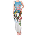 New Zealand and Australia Merry Christmas Tank Maxi Dress Kiwi Birds Skiing and Koala Santa Riding Kangaroo