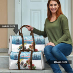 New Zealand and Australia Merry Christmas Travel Bag Kiwi Birds Skiing and Koala Santa Riding Kangaroo