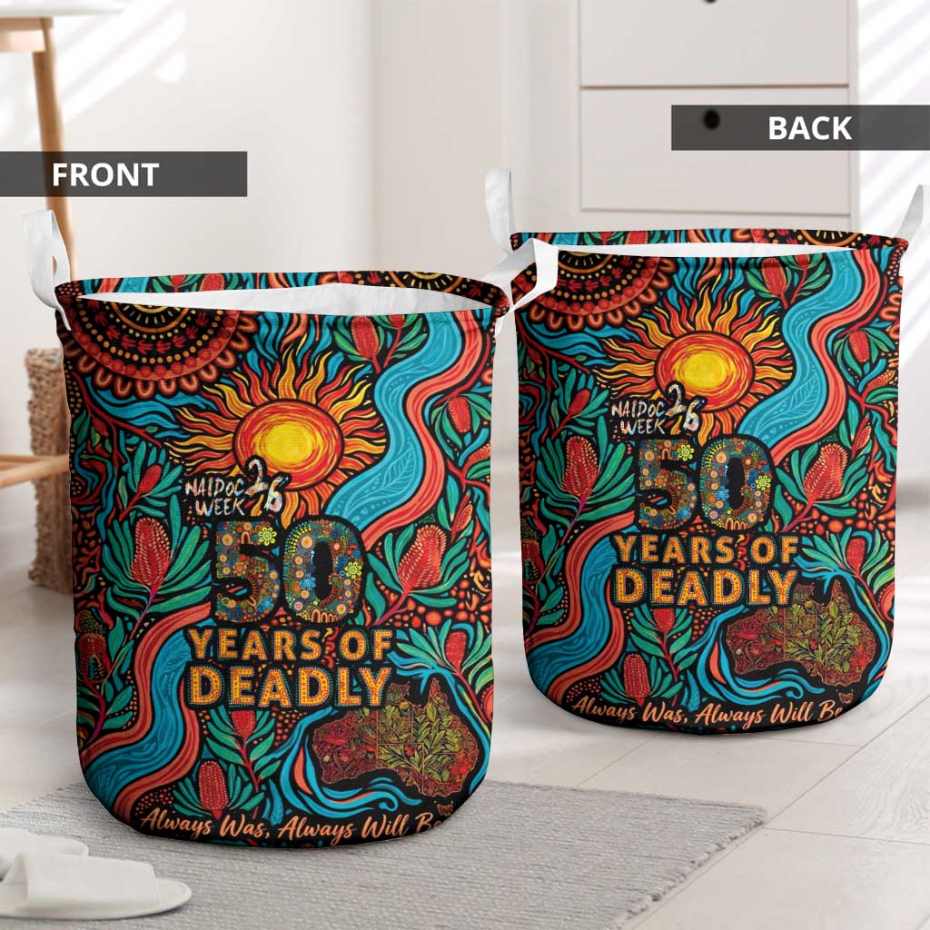 NAIDOC Week 26 Laundry Basket 50 Years of Deadly Aboriginal Motif