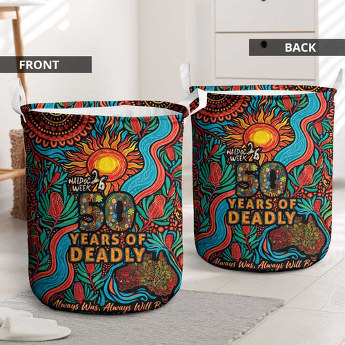 NAIDOC Week 26 Laundry Basket 50 Years of Deadly Aboriginal Motif