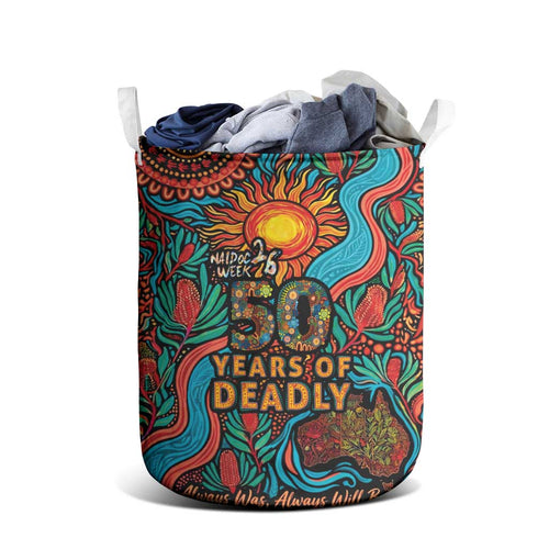 NAIDOC Week 26 Laundry Basket 50 Years of Deadly Aboriginal Motif
