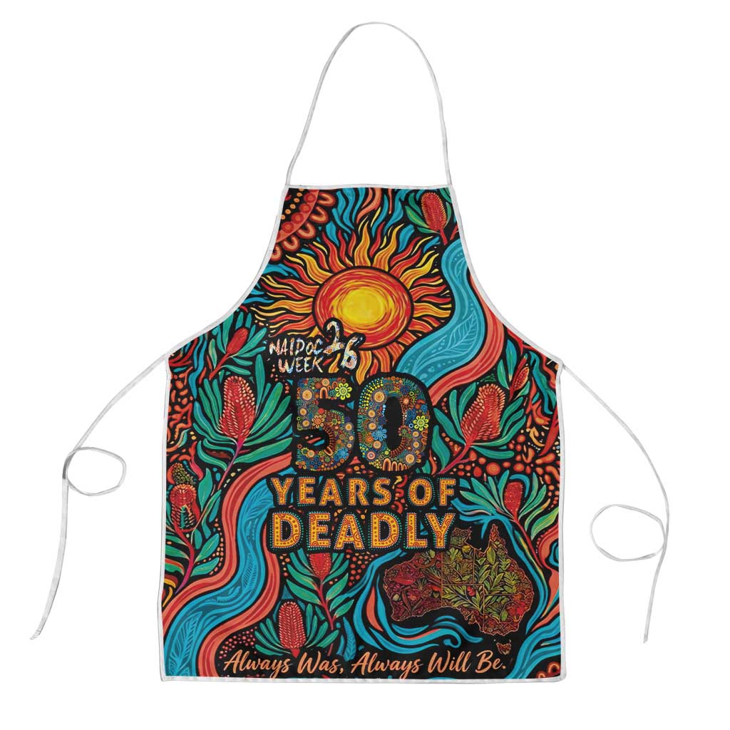 NAIDOC Week 26 Apron 50 Years of Deadly Aboriginal Motif