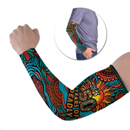 NAIDOC Week 26 Arm Sleeves 50 Years of Deadly Aboriginal Motif