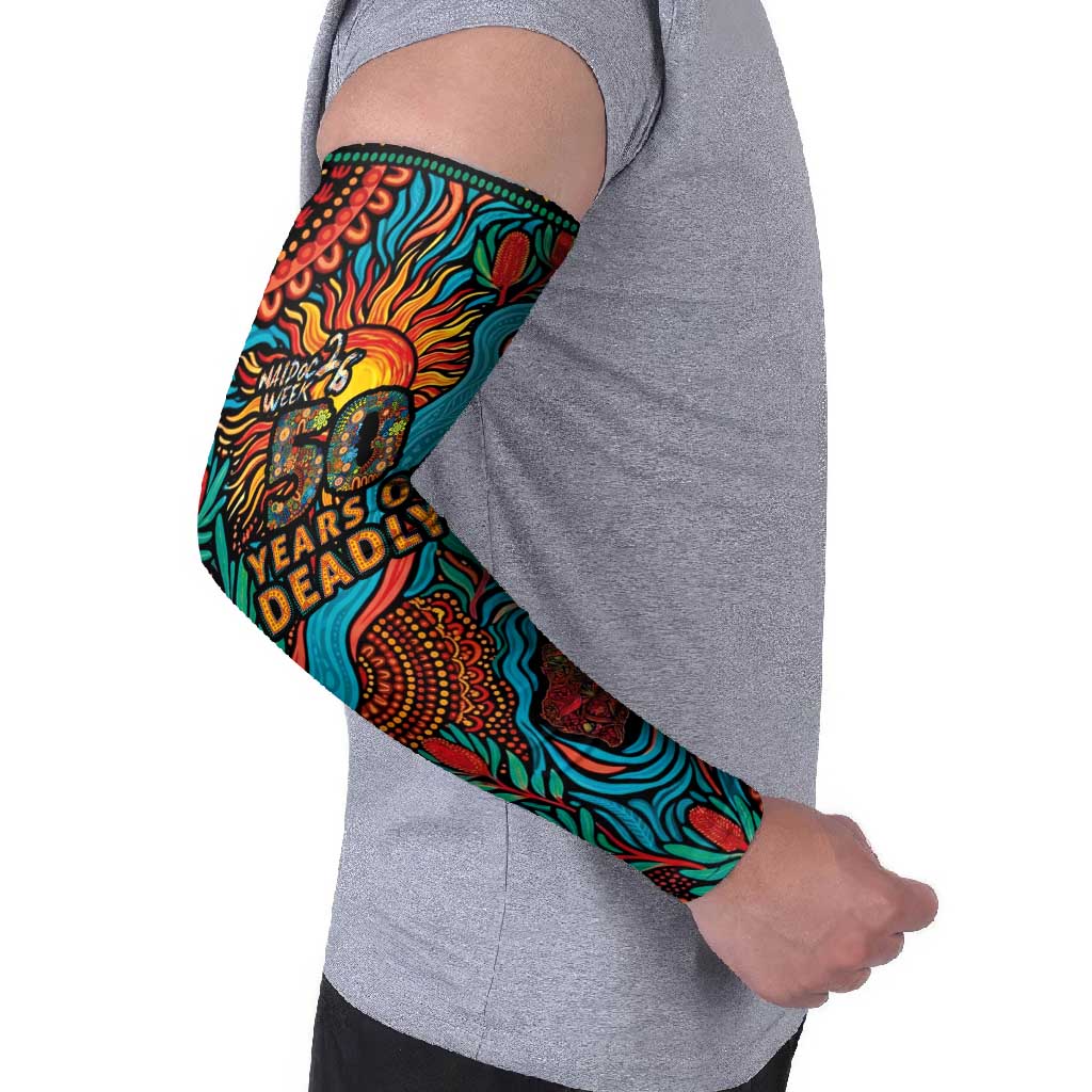 NAIDOC Week 26 Arm Sleeves 50 Years of Deadly Aboriginal Motif