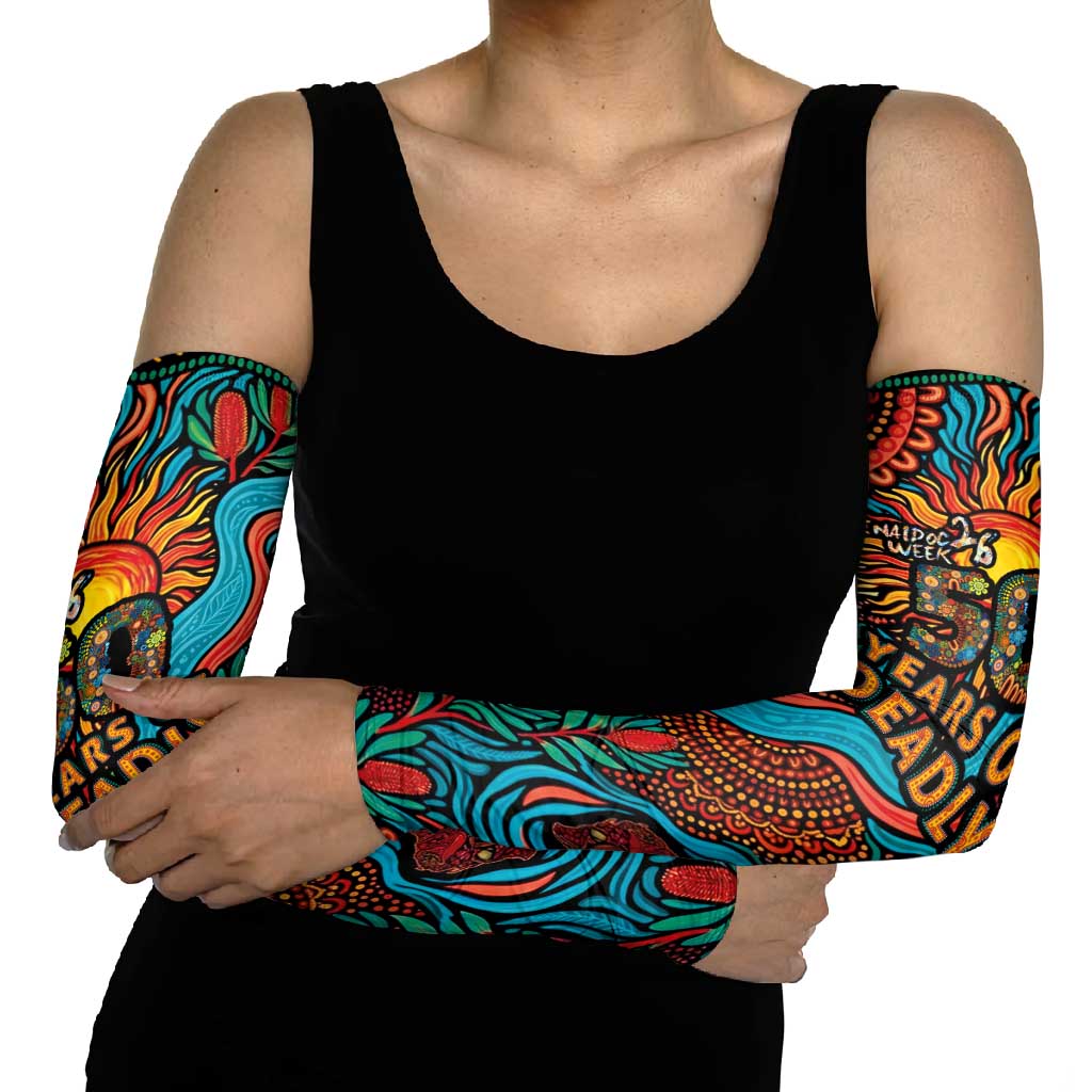 NAIDOC Week 26 Arm Sleeves 50 Years of Deadly Aboriginal Motif