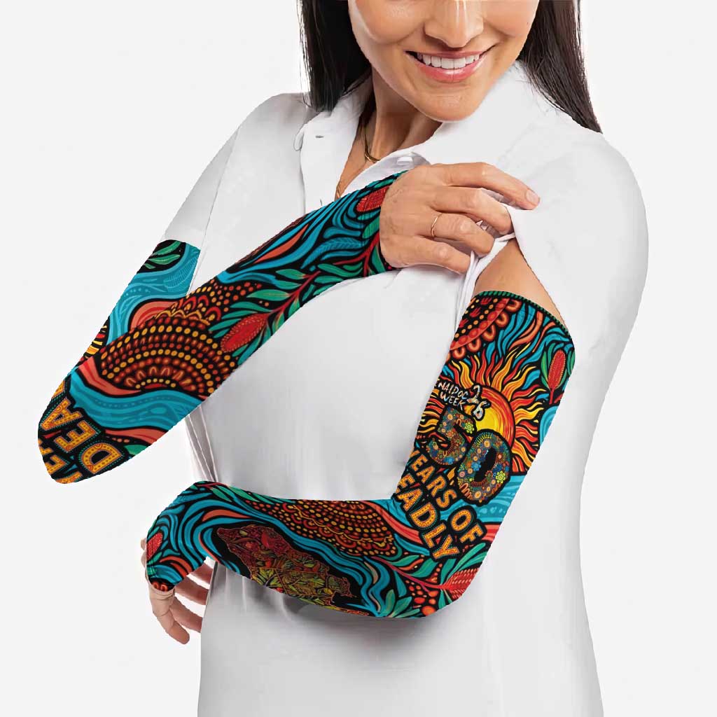 NAIDOC Week 26 Arm Sleeves 50 Years of Deadly Aboriginal Motif