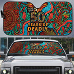 NAIDOC Week 26 Auto Sun Shade 50 Years of Deadly Aboriginal Motif