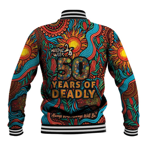 NAIDOC Week 26 Baseball Jacket 50 Years of Deadly Aboriginal Motif