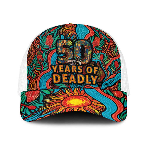 NAIDOC Week 26 Baseball Net Cap 50 Years of Deadly Aboriginal Motif