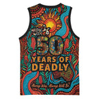 NAIDOC Week 26 Basketball Jersey 50 Years of Deadly Aboriginal Motif