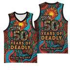 NAIDOC Week 26 Basketball Jersey 50 Years of Deadly Aboriginal Motif