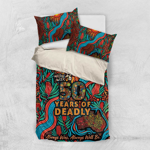 NAIDOC Week 26 Bedding Set 50 Years of Deadly Aboriginal Motif