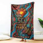 NAIDOC Week 26 Blanket 50 Years of Deadly Aboriginal Motif