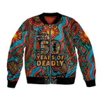 NAIDOC Week 26 Bomber Jacket 50 Years of Deadly Aboriginal Motif