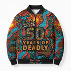 NAIDOC Week 26 Bomber Puffer Jacket 50 Years of Deadly Aboriginal Motif