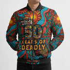 NAIDOC Week 26 Bomber Puffer Jacket 50 Years of Deadly Aboriginal Motif