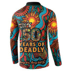 NAIDOC Week 26 Button Sweatshirt 50 Years of Deadly Aboriginal Motif