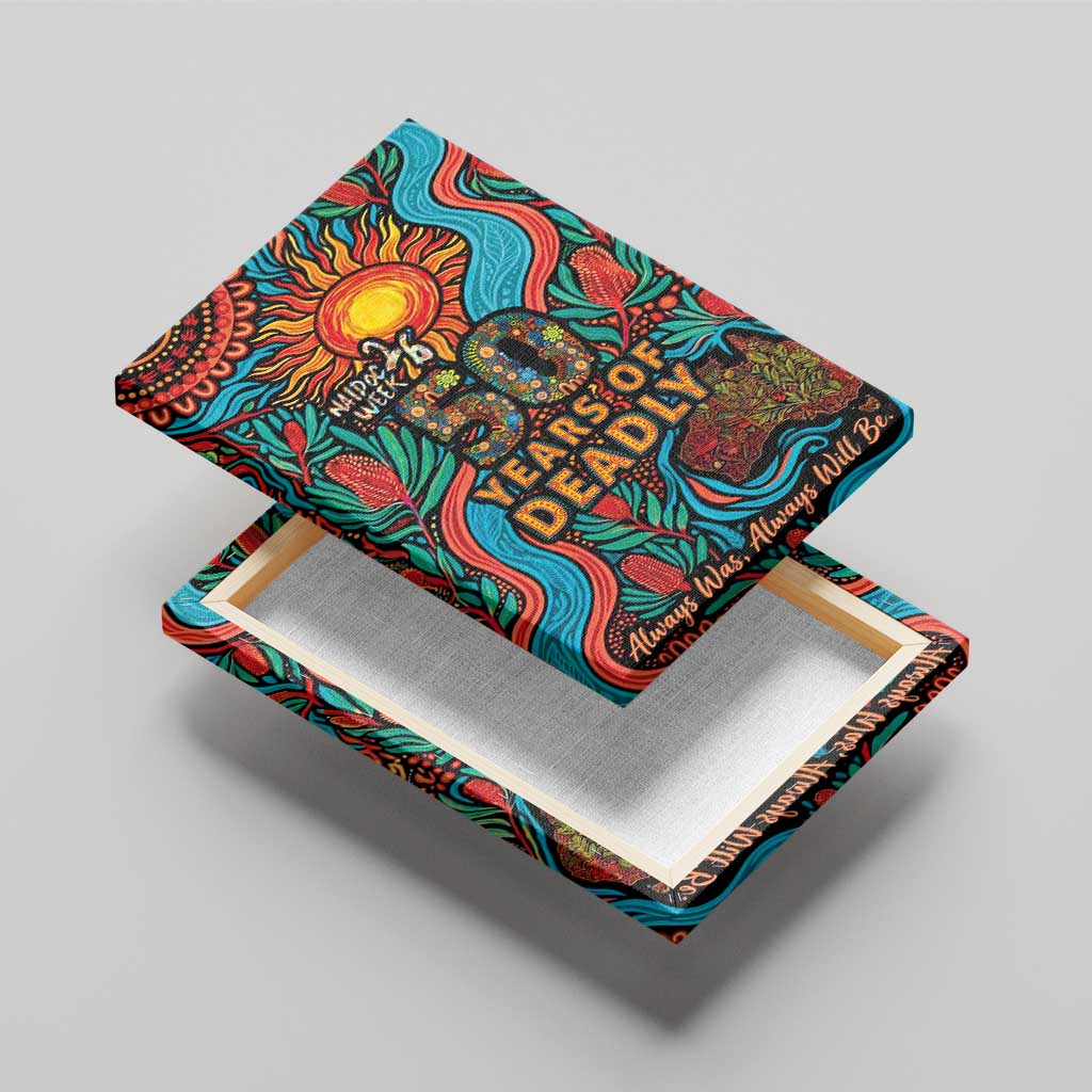 NAIDOC Week 26 Canvas Wall Art 50 Years of Deadly Aboriginal Motif