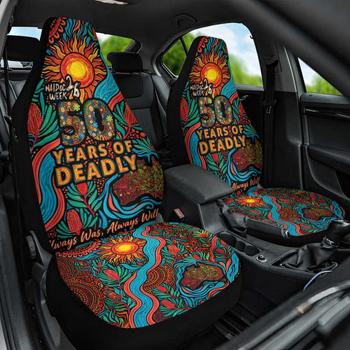 NAIDOC Week 26 Car Seat Cover 50 Years of Deadly Aboriginal Motif